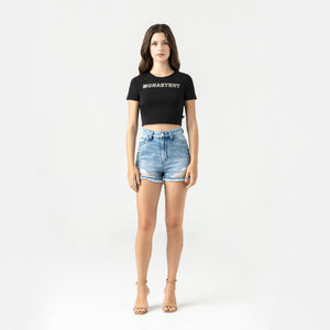 KAIA CROP TOP WOMEN BLACK