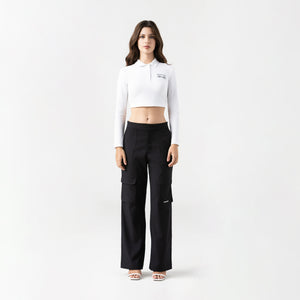 APRILE CROP TOP POLO WOMEN WHITE