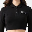 APRILE CROP TOP POLO WOMEN BLACK