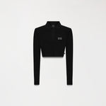 APRILE CROP TOP POLO WOMEN BLACK