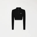 APRILE CROP TOP POLO WOMEN BLACK