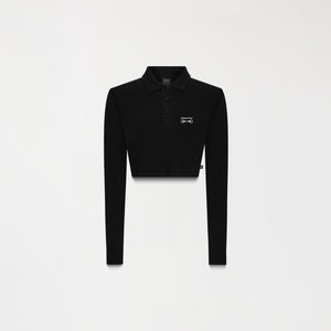 APRILE CROP TOP POLO WOMEN BLACK