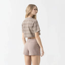 ASH CROP TOP WOMEN TAUPE GRAY