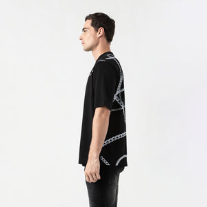 CHAINS T-SHIRT OVERSIZED MEN BLACK