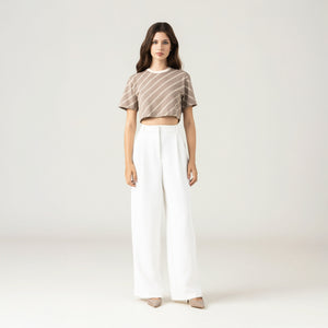 BRITANIA CROP TOP WOMEN TAUPE GRAY