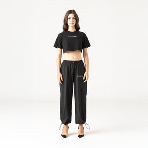 SUMMER CROP TOP WOMEN BLACK