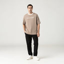 WARMBLOOD T-SHIRT OVERSIZED MEN TAUPE GRAY