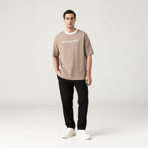 WARMBLOOD T-SHIRT OVERSIZED MEN TAUPE GRAY