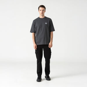 CARLIER T-SHIRT OVERSIZED MEN BLACK OYSTER