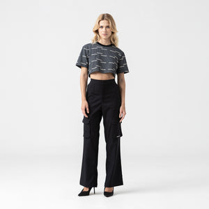 ISOLDEN CROP TOP WOMEN BLACK METEORITE
