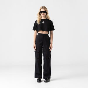 OLWYN CROP TOP WOMEN BLACK METEORITE