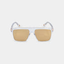 MSS2408-C15-56 ADUR SUNGLASSES MEN TANSPARENT CLEAR SHINY GOLD BROWN WITH GOLD MIRROW