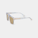 MSS2408-C15-56 ADUR SUNGLASSES MEN TANSPARENT CLEAR SHINY GOLD BROWN WITH GOLD MIRROW