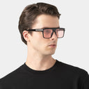 MSS2408-C1-56 ADUR SUNGLASSES MEN BLACK SHINY SILVER PINK