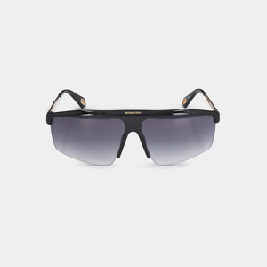MSS2413-C11-63 ARAN SUNGLASSES MEN BLACK SHINY GOLD GRADIENT GREY