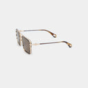 MSS2410-C2-54 MARC SUNGLASSES MEN SHINY GOLD/BROWN PATTERN BROWN HORN BROWN