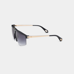 MSS2413-C11-63 ARAN SUNGLASSES MEN BLACK SHINY GOLD GRADIENT GREY