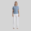 SUZUKA T-SHIRT POLO WOMEN FADED DENIM - Monastery