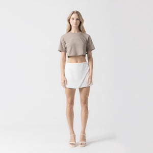 AMAL CROP TOP WOMEN TAUPE GRAY