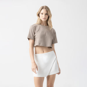 AMAL CROP TOP WOMEN TAUPE GRAY