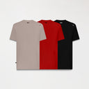 TWELVE 2 PACK T-SHIRT MEN BLACK- SALSA- TAUPE GRAY