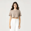 BRITANIA CROP TOP WOMEN TAUPE GRAY - Monastery | Tienda Oficial Colombia