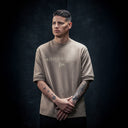 JR JEM T-SHIRT OVERSIZED MEN TAUPE GRAY - Monastery | Tienda Oficial Colombia