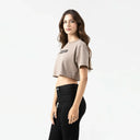 LEIRE CROP TOP WOMEN TAUPE GRAY - Monastery | Tienda Oficial Colombia