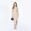SOSIE KNITTED SET WOMEN WARM TAUPE - Monastery | Tienda Oficial Colombia